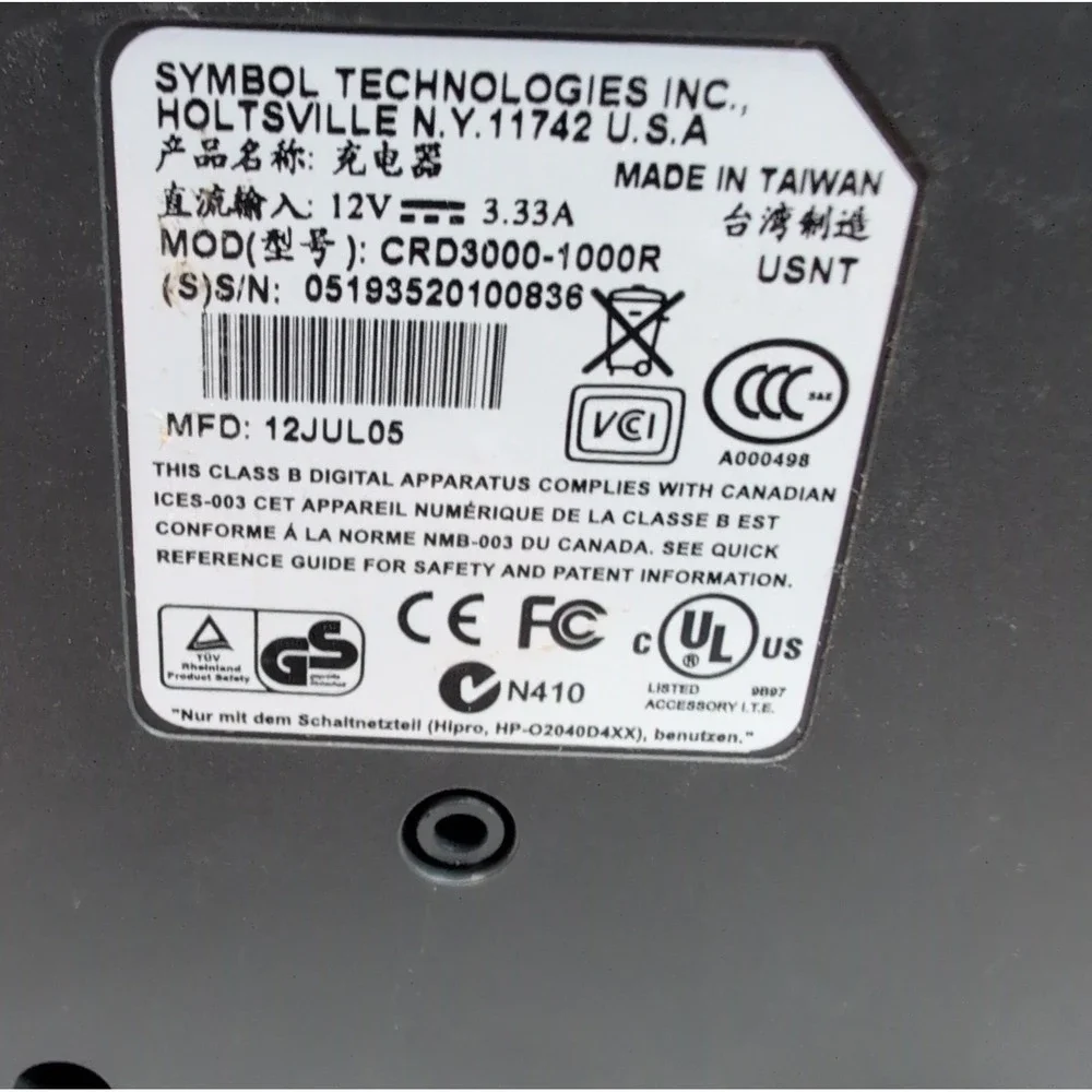 CRD3000-1000R Charging Cradle for Symbol Motorola MC3190 MC32N0 Barcode Scanner